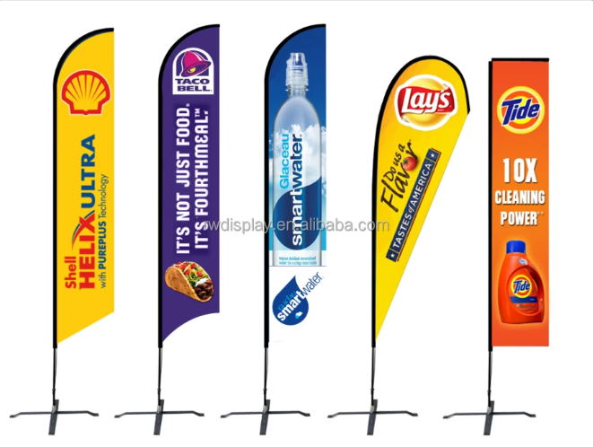 Wzrods Outdoor L SIZE Display Promotional Flying Banner Beach Flag Promotion Wind Custom Design Feather Flag For Advertising